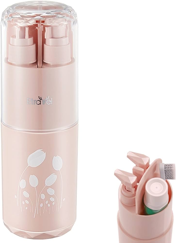 Portable Travel Wash Set, Multifunctional Creative Travel Cup, Travel Toothpaste and Shampoo Storage Bottle, Bathroom Toothbrush Organizer Box, 5 in 1 Toiletry Set Portable Travel Wash Set, Multifunctional Creative Travel Cup, Travel Toothpaste and Shampoo Storage Bottle, Bathroom Toothbrush Organizer Box, 5 in 1 Toiletry Set